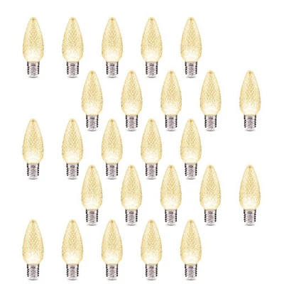 Best 25 PCS C9 LED Warm White Shatterproof Plastic Replacement Light Bulbs E17 - Image 1 of 3