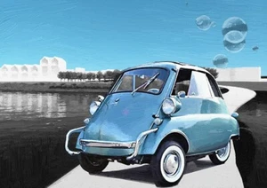 AUTOMOTIVE ART - BMW ISETTA 300 LIMITED EDITION ART (25) - Picture 1 of 1