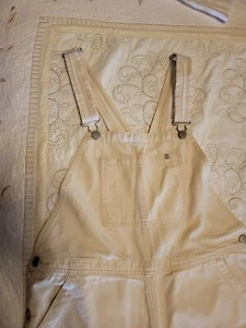 Mono con tirantes Everlane de lona crema para mujer talla 10 de gran tamaño Garden Country nuevo sin etiquetas - Imagen 1 de 13