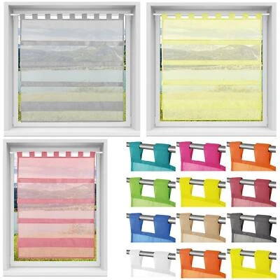 Scheibengardine Gardine Bistrogardine Kurzgardine  mit Schlaufen Bistro Vorhang - Bild 1 von 4