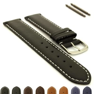 Men's Genuine Leather Watch Strap Band SS Buckle Spring Bars 17 19 21 23 Genk MM - Picture 1 of 9