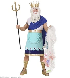 Kostüm Poseidon Tunika mit Krone Neptun Götter Antike Herren Karneval Fasching - Bild 1 von 1