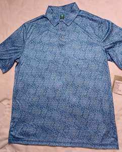 Pro Tour Coolplay Men's Golf Polo Shirt Blue Floral Size XLT NWT - Picture 1 of 6