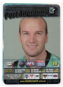 2003 AFL TEAMCOACH SILVER PARALLEL CARD - S-75 Josh FRANCOU (PORT ADELAIDE)