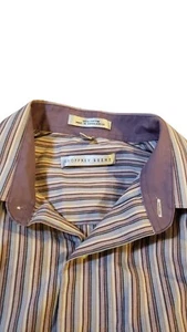 Geoffrey Beene Mens Striped Long Sleeve Shirt Size Large 16, 32-33 Wrinkle Free - Picture 1 of 16