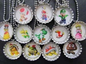 Super Mario Bros party favors / 12 individually packaged necklaces / birthday - Picture 1 of 5