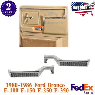 Juego de manijas de puerta delanteras cromadas para Ford Bronco F-100 F-150 F-250 F-350 1980-1986 Foto 1 de 4
