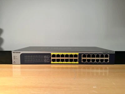 Netgear JGS524PE 24 Port Gigabit Switch, (12 PoE, 100W budget) W/ Rack Mounts - Image 1 of 4