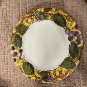 4 Corelle Tuscan Vine Purple Grapes & Leaves Luncheon Salad Plates 8.5" - Picture 1 of 5