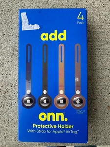 onn. Protective Holder With Strap for Apple Air Tag Pack Of 4 NEW! - Picture 1 of 1
