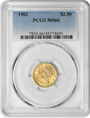1902 $2.50 Gold Liberty Head MS66 PCGS Cover