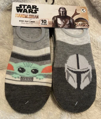 Forros Stay Put Star Wars Mandalorian DISNEY - Talla de zapato 4-10 - ¡LOTE DE 10!! Foto 1 de 4