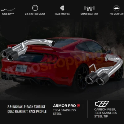 MBRP S72113CF 2.5" Axle-Back Exhaust for 2018-2023 Ford Mustang GT 5.0L V8 - Image 1 of 4