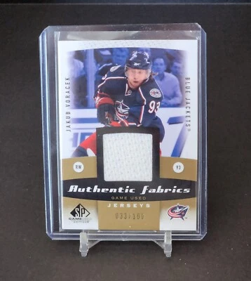 2010-11 SP Game Used Edition Authentic Fabrics Gold /100 Jakub Voracek #AF-VO - Image 1 of 3