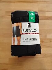 BUFFALO 3 Pk Black Cotton Modal Stretch Knit Boxers Underwear Sz XL Mens