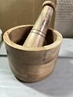 Handmade In India Acacia Wood Pestle & Mortar for Herb / Spice Grinding