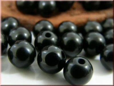  15 Stk. Polarisperlen rund 8mm glänzend schwarz A251-E - Bild 1 von 2