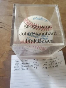 1961 World Champions NY Yankees 4-PLAYERS Signed Ball in the 90's - Picture 1 of 7