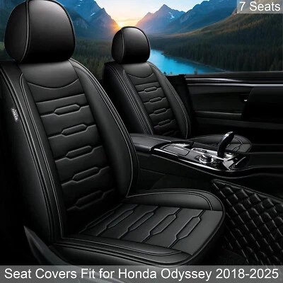Car Seat Covers Fit for Honda Odyssey 2018-2025 7 Seater Waterproof Faux Leather Foto 1 de 4