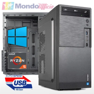 ASSEMBLATI PC Computer AMD RYZEN 5 5600G - Ram 16 GB DDR4 - SSD M.2 500 GB - Windows 10/11