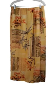 Judith Hart Collection Yellow Floral Hawiian Long Straight Skirt Size 10 - Picture 1 of 12