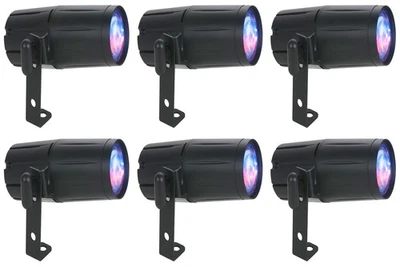 (6) American DJ PINSPOT LED QUAD DMX 8W RGBW Pinspot Lights w/ Remote For Events - Image 1 of 4
