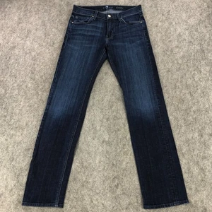 7 For All Mankind Herrenjeans 30 x 32 blau schlank gerade dunkle Waschung hergestellt in den USA - Bild 1 von 13