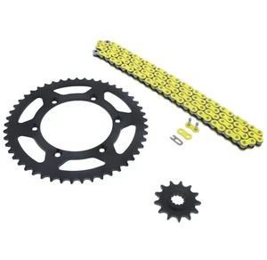 2001-2007 fits Suzuki DR-Z250 Yellow Non O Ring Chain & Sprocket Blk 13/49 112L - Picture 1 of 4