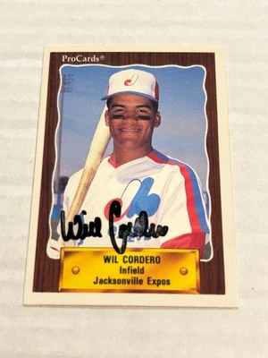 1990 PROCARDS WIL CORDERO #1381 SIGNED IP AUTO JACKSONVILLE EXPOS G3 - Image 1 of 2