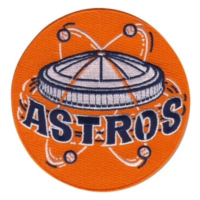 Camiseta Houston Astros laranja manga redonda emblema retrô logotipo da liga principal de beisebol - Imagem 1 de 2