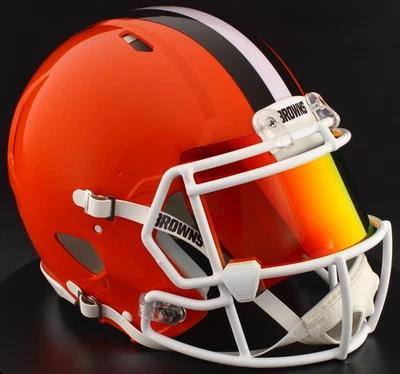 Casco de fútbol americano réplica tamaño completo Cleveland Browns NFL Riddell Speed Foto 1 de 4