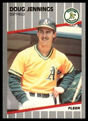 1989 Fleer Doug Jennings Rookie Oakland Athletics #14 Pack Fresh - Image 1 of 2