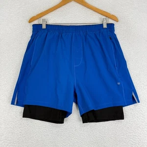 Mack Weldon Stratus Active Athletic Shorts Mens Medium Blue Lined $76 MSRP - Picture 1 of 9