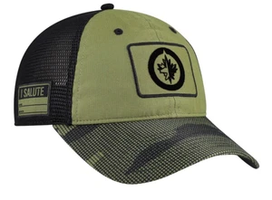 Men's Fanatics Black Winnipeg Jets Authentic Pro Military Appreciation HAT - Picture 1 of 4
