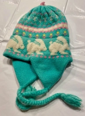 Gorra de invierno de lana para niños pequeños Marceau Sports - Minnetonka, MN - verde/rosa Foto 1 de 4