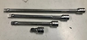 SNAP-ON 3/8" Drive 4 Pc Chrome Extension Set: 1", 6”, 18” & 11” Knurled - Picture 1 of 3