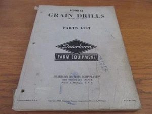 DEARBORN PEORIA ERSATZTEILLISTE Getreidebohrer vor 1950 #PA-5493 (O-63) - Bild 1 von 5