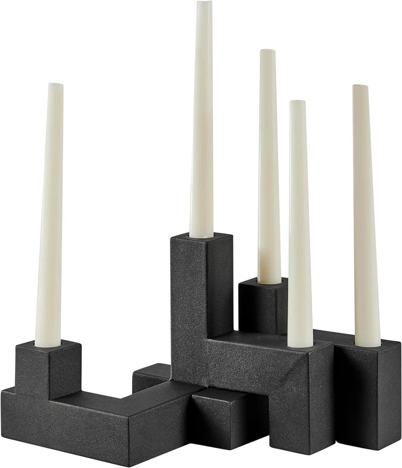 Candelabro cónico apilable Danya B. Contemporary de metal negro de 2 piezas Foto 1 de 1