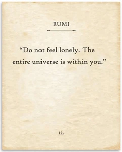 Rumi - Do Not Feel Lonely - 11x14 Unframed Typography Book Page Print -Art Decor - Picture 1 of 8