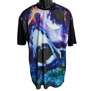 Chemistry Mesh Shark Sublimation T Shirt XL Black Short Sleeve Crewneck Galaxy - Picture 1 of 7