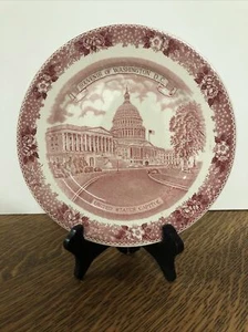 Staffordshire Red England The Washington Plate Souvenir Capsco Adams A381 6 7/8” - Picture 1 of 2