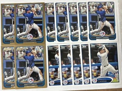 黄金新秀 批量 14 张 Brett Lawrie 卡 2012 年 Bowman #191 Topps #462 RC Jays 近乎完好 — 第 1/4 张图片