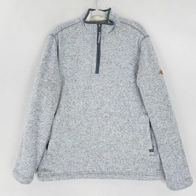 Orvis Sweater Mens Large Gray Fleece Half Zip Sherpa Lined Casual Pullover - Image 1 of 4