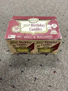 Vintage 1961 W&B Co. Twist Birthday Candles New Old Stock Case Of 12 Pks,36per - Picture 1 of 9