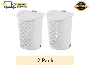 (2 pack) Sterilite Ultra Wheeled Hamper Plastic Adult, White - Picture 1 of 6