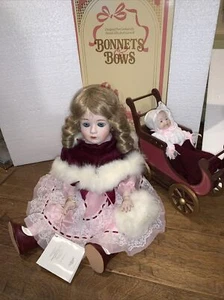 Francie Gorham all porcelain doll with baby in a carriage, 17" doll, NIB Limited - Picture 1 of 12