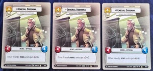 Star Wars Unlimited Spark of Rebellion Weekly Play 3X General Dodonna RARE Cards - Picture 1 of 2
