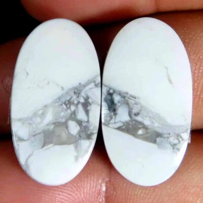 21,90 kt. 100 % natürlicher Howlith ovaler Cab Edelstein 13 x 23 x 3 mm passe... - Bild 1 von 4