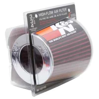 K&N 3" to 4" Round Tapered Universal Air Intake Cone Filter Chrome Car/Truck/SUV - Image 1 of 4