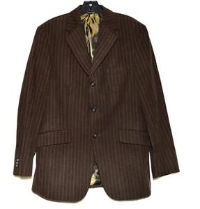 Banana Republic Brown Striped Cotton 3 Button Mens Sport Coat Size 40S NWOT - Picture 1 of 12